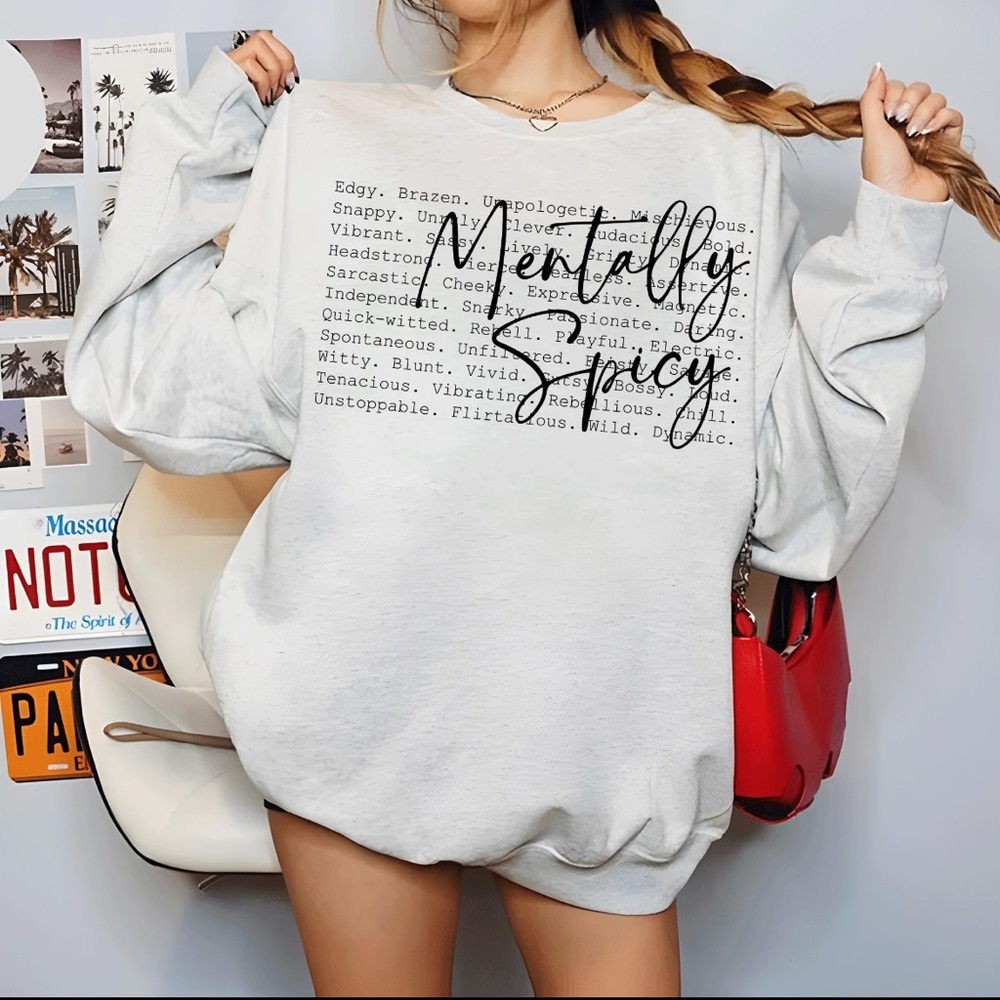 Women's white crewneck